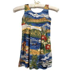 Vintage Reyn Spooner Girls Toddler 3T Dress Hawaiian Tropical Floral Beach Retro
